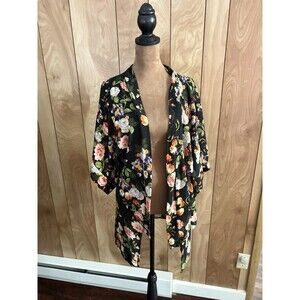 Gypsy Warrior Floral Moon Boho Hippie Women’s Kimono Size Small S Black